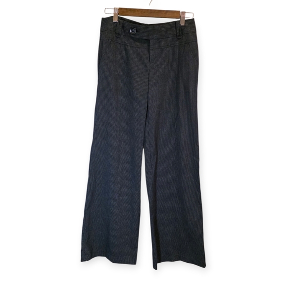 Rampage Navy Pinstripe Wide Leg Pants Size 5 - Picture 2 of 5